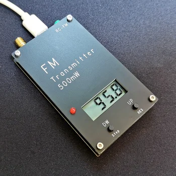 0.5 W FM Verici W Dijital LED ekran Frekans Ses Stereo Kampüs Radyo DSP Radyo yayını Istasyonu RF Amatör Amplifikatör