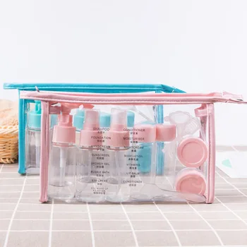 10 Takım Plastik Kozmetik Dağıtıcı Şişeler Şeffaf Sprey Şişesi Losyon Krem Örnek Dağıtıcı Kutusu Taşınabilir Cilt Bakımı Aracı