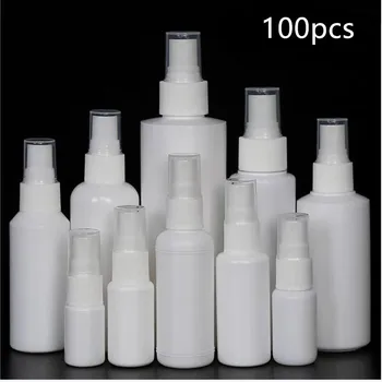 100 adet 100ml Beyaz Plastik Doldurulabilir Şişeler İnce Sis Parfüm Atomizer Mini Boş Sprey Şişesi Alkol Şişesi 10/20/30/50 / 60ml