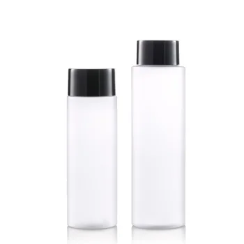 20 adet Toner pet şişe Plastik Buzlu 100ml 200ml Kozmetik Yüz su deposu Parlak Siyah vidalı kapak Doldurulabilir Şişeler