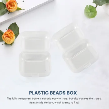 24 Adet Küçük Şeffaf Plastik Boncuk Saklama Kapları Menteşeli Kapaklı kutu Depolama için Küçük Eşyalar El Sanatları Donanım
