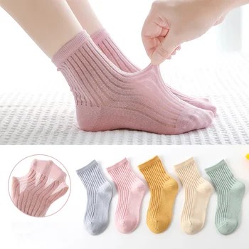 3 Çift / grup Yeni Kız Çorap Katı Örgü Rahat Kız Çorap