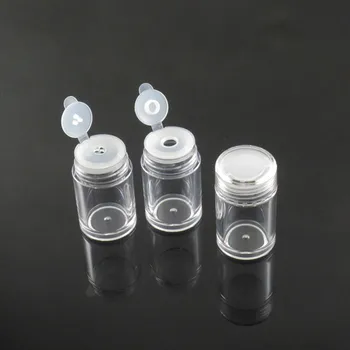 30-100 adet Boş 10ml Şeffaf Plastik Şişe Nail Art Süslemeleri Gevşek Toz Ambalaj Göz Farı Glitter Konteyner Doldurulabilir