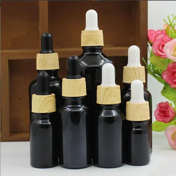5ml siyah cam şişe uçucu yağ sıvı serum kompleksi kurtarma damlalıklı jel serum sıvı cilt bakımı kozmetik ambalaj