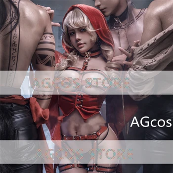 AGCOS Orijinal Tasarım Başlıklı kız Cosplay Kostüm Kadın Gotik Tulumlar İç Çamaşırı Seksi Cosplay