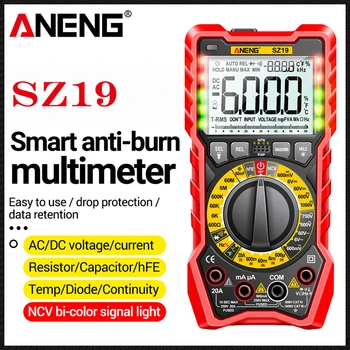 ANENG SZ19 Dijital Multimetre Profesyonel Test Cihazı Multimetro 6000 Sayım Avometre Transistör Kondansatör Lcr tester ölçer