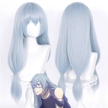 Anime Jujutsu Kaisen Mahito Cosplay Peruk Gümüş-Mavi-Gri uzun saç ısıya dayanıklı sentetik Cadılar Bayramı partisi Aksesuarları sahne