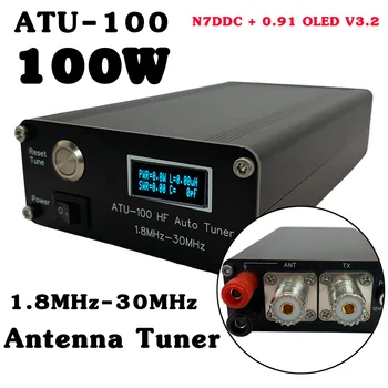 ATU-10 1.8-30MHz 100W Mini Otomatik Anten Tuner OLED Ekran Alüminyum Alaşımlı Çıkış ATÜ Anten Tuner