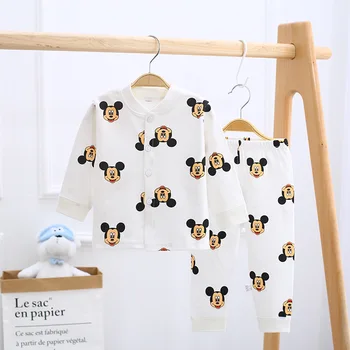 Bebek Çocuk Mickey uzun kollu giyim Giyim Setleri Erkek kız %100 % Pamuklu Bebek Giysileri 0-2years Eski