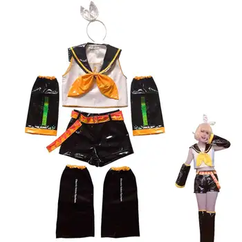 Cosplay Rin Len PU Üniformaları Kıyafetler Cosplay Kostüm Peruk