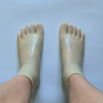 Cosplay ve doğal Sıkıştırma için Unisex kısa siyah lateks beş parmaklı Çorap