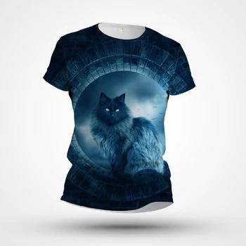 Hayvan T-shirt Yeni 3D Baskı Lüks Desen Kısa Kollu Özelleştirilmiş Fabrika Doğrudan Satış 2023 Yaz Açık Lüks Sıkı Üst