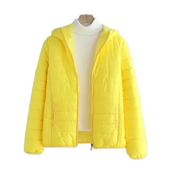 Kadın ceketi Sonbahar Yeni Hafif Aşağı Pamuk kapüşonlu ceket Bayanlar Gevşek günlük ceketler Kadın Sıcak Fermuar Kısa Dış Giyim Tops