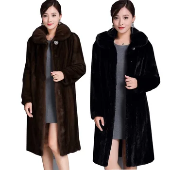 Kadın Uzun Kürk Ceket Kadın Lüks Marka Kış Ceket Sıcak Faux Kürk Palto Büyük Boy Parkas Süper Sıcak Üstleri Yeni