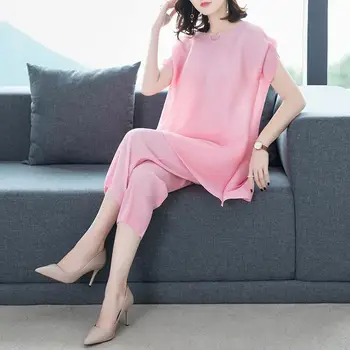 Kore Chic Vintage 2 Parça Setleri Kadınlar 2023 Yeni Yaz Kısa Kollu Gömlek + Yüksek Bel Uzun Pantolon Moda günlük giysi Üstleri X10