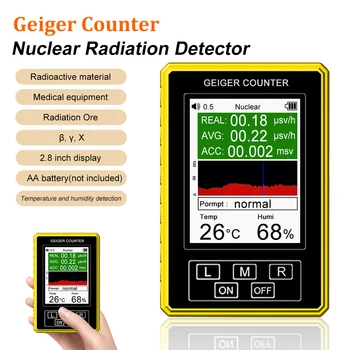 Nucleaire radyasyon dedektörü BR-9C XR-3 PRO Geiger Sayacı Nem Sıcaklık Dedektörü Geigerteller Kleur Scherm Dozimetre