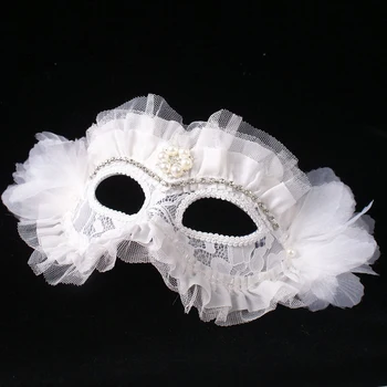 Rhinestones Inci Kadın Maskeli balo maskesi Moda Basit Dantel Çiçekler Zarif Parti Cosplay Cadılar Bayramı Paskalya Noel Siyah Beyaz