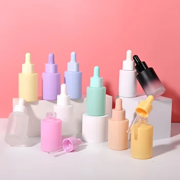 Toptan Macaron Renk Damlalık Şişe Renkli Cam Uçucu Yağ Şişesi Özü Sıvı Alt şişeleme