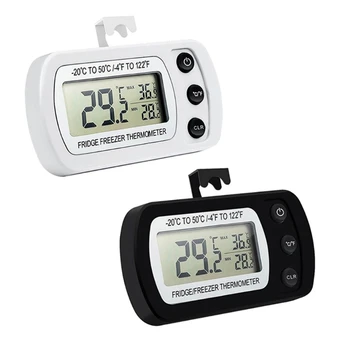 Yükseltilmiş Buzdolabı Buzdolabı Termometre Dijital Dondurucu oda termometresi Su Geçirmez Max / Min Kayıt Fonksiyonu lcd ekran